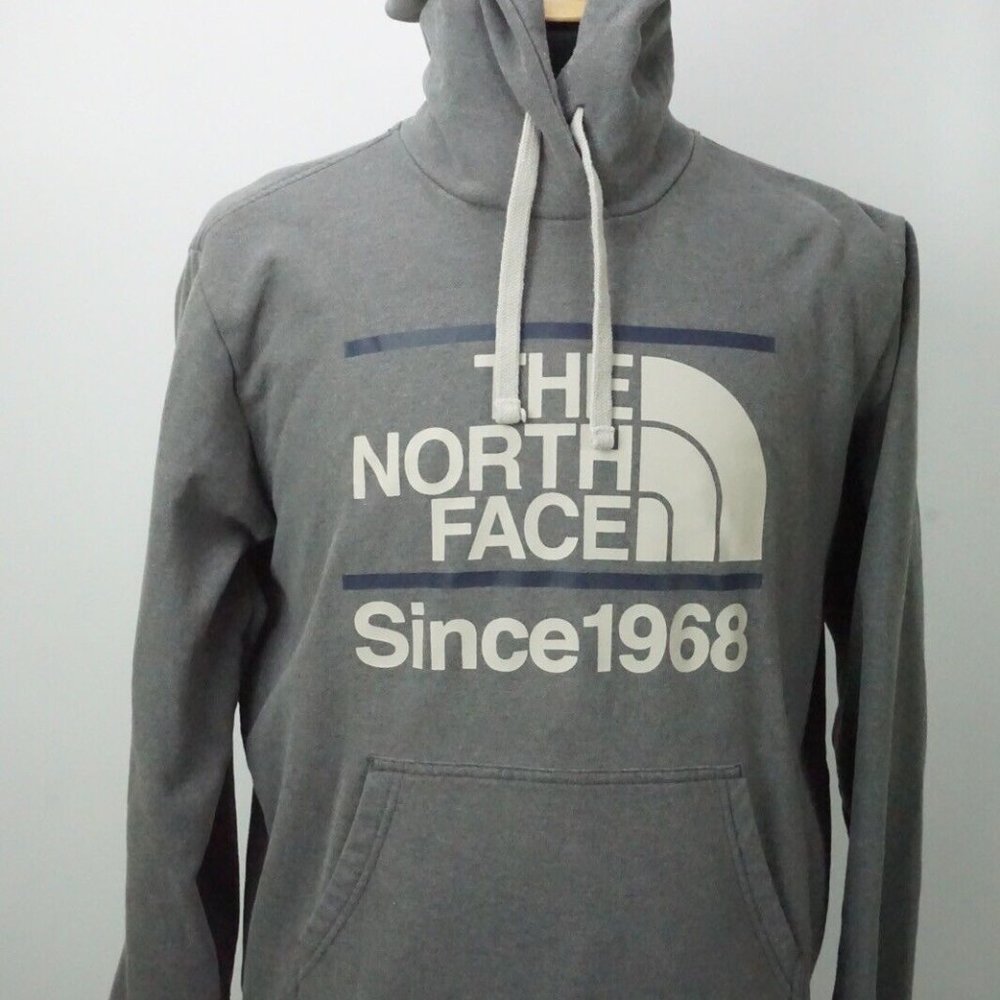 The North Face Gray Hooded Drawstring Casual Mens Hoodie Sweatshirt Sz M